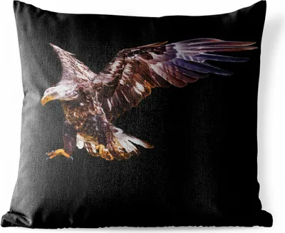 Produktbild von MuchoWow® Outdoor Kissen - Adler - Vogel - Schwarz - 40x40 cm - Wetterfest - Lounge Kissen - Kopfkissen - Interieur - Polster mit Bild