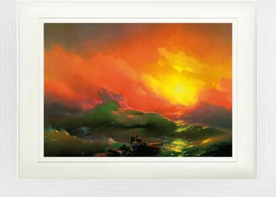 Produktbild von Ivan Aivazovsky Gerahmtes Bild Mit Edlem Passepartout | Wand-Bilder | Im Bilderrahmen - Die Neunte Welle, 1850 (30 x 40 cm)