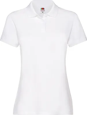 Produktbild von Fruit of the Loom Damen T-Shirt Polohemd kurzarm Poloshirt Polo Shirt, Größe:XS (8), Farbe:Weiß