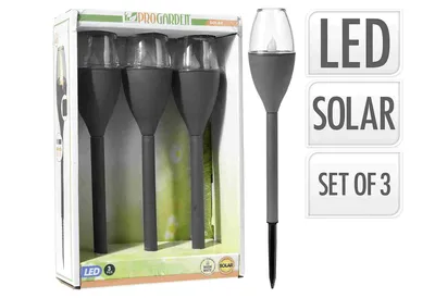 Produktbild von PROGARDEN Solarlampe LED Gartenleuchte umweltfreundlich 3 Stück