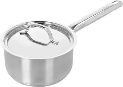 Produktbild von Demeyere Resto Kochtopf 16 cm mit Deckel, 3-lagiger Kapselboden, Induktionsgeeignet, Energiesparend, Ofenfest
