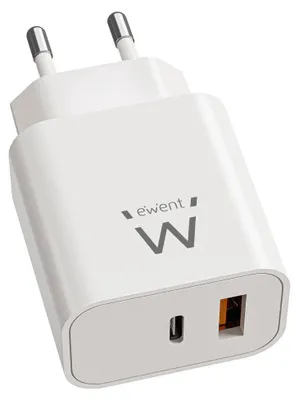 Image de Chargeur Ewent EW1318 USB-C/USB-A 20W Blanc