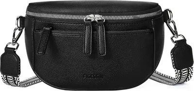 Produktbild von FIGESTIN Bauchtasche Damen Kunstleder Crossbody Schwarz