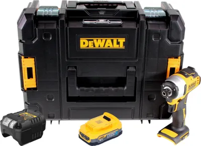 Obrázok produktu pre Akumulátorový rázový uťahovák DeWalt DCF 809 E1T 18 V bez kefiek + 1x akumulátor Powerstack 1,7 Ah + nabíjačka + TSTAK