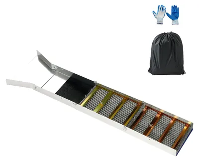 Zdjęcie produktu dla SucceBuy Składana rynna do płukania złota Highbanker 127 cm, konstrukcja 2 w 1 ze stopu aluminium, sprzęt górniczy z plecakiem i rękawicami, idealny do stosowania w strumieniach, nad brzegiem rzek i zbiorników wodnych