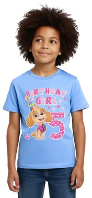 Produktbild von Spreadshirt Paw Patrol Skye 5. Geburtstag Kinder T-Shirt, 122/128 (7-8 Jahre), Himmelblau