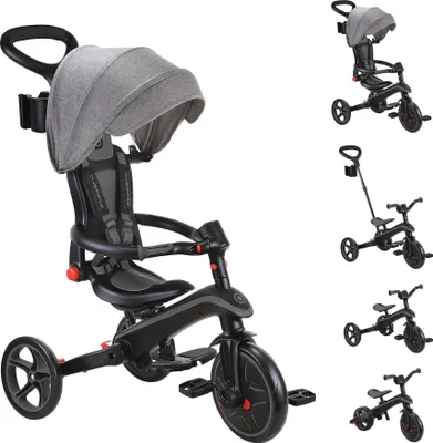 Immagine prodotto di GLOBBER EXPLORER TRIKE FOLDABLE 4in1 - passeggino, triciclo, balance bike, 10/8,5 pollici, pieghevole, regolabile in altezza, grigio