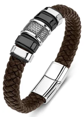 Immagine prodotto di Bracciale vintage in pelle da uomo con fibbia