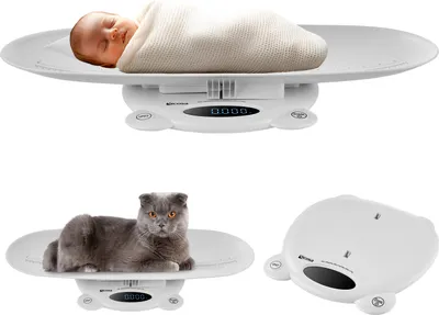 Obrázok produktu pre Ecosa 3v1 detská váha, váha pre domáce zvieratá a osobná váha Digitálna váha s funkciou tara/podržanie LED displej Kapacita 120 kg Presnosť 5 g/50 g Jednotky hmotnosti: kg/lb/st Robustný dizajn ABS Prevádzka na batérie