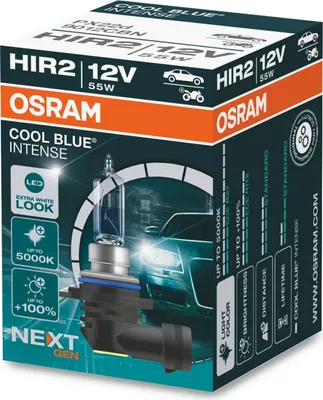 Produktbild von 1x OSRAM COOL BLUE INTENSE Next Gen HIR2 Glühlampe Fernlicht 12V 55W 5000K PX22d Halogen 9012CBN