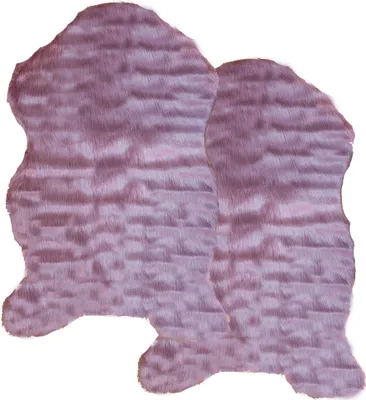 Produktbild von 2x Schaffell KunstfelI Lammfell Schaffellimitat altrosa, 60x90cm, Kuschelfell weich Fellteppich
