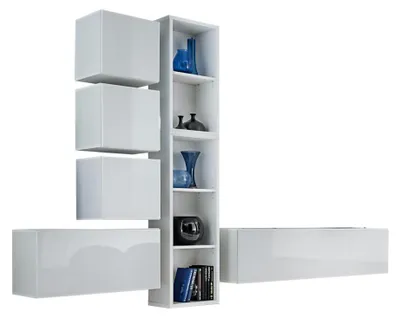 Immagine prodotto di Mobile TV di design bianco Lowboard Supporto TV Nero Soggiorno