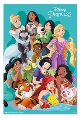 Obrázok produktu pre Erik Editores Disney Princess And Pets Poster Multicoloured Multicoloured One Size