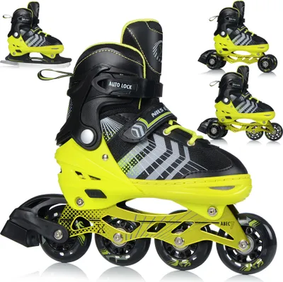 Zdjęcie produktu dla Nh18192 2 w 1 czarno-zielony Rozmiar L (39-43) Wkładka z wymienną łyżwą hokejową Nils Extreme