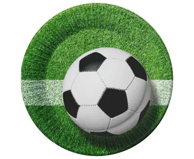 Obrázek produktu pro Párty papírové talíře FOTBAL - 18 cm - 6 ks