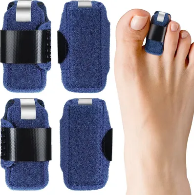 Produktbild von 4-teiliges Zehenschienen-Zehenglätter für Hammerzehen-Korrektor für Frauen, Zehenbandage, Hammerzehenschiene, Zehenwickel, Zehenabdeckungen