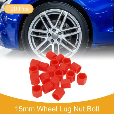 Image de 20 Boulons D'Écrou De Roue De Jante De Pneu De Vis De Boulon De Protection De Capuchon De Poussière De Vis De Silicone Rouge 2,2X15X20Mm