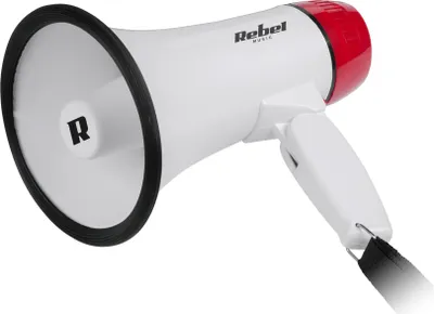 Immagine prodotto di Rebel DH08 Megafono a batteria, 5 W, 13 x 22 cm, bianco