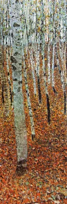 Produktbild von Gustav Klimt Kunstdruck Bild - Birkenwald, 1903 (91 x 30 cm)