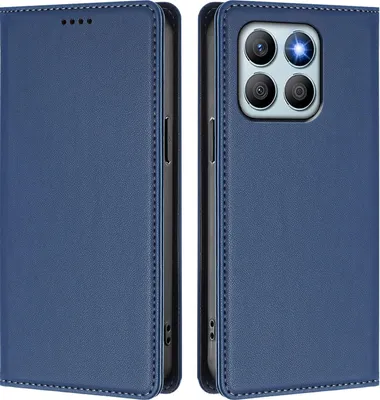 Image de Etui en cuir pour Honor X8B, étui magnétique en cuirPolyuréthaneavec support Bleu foncé