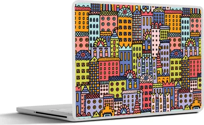 Produktbild von MuchoWow® Laptop Aufkleber Sticker Cover Haus - Regenbogen - Muster 40x30 cm - Laptop Dekoration - Selbstklebend