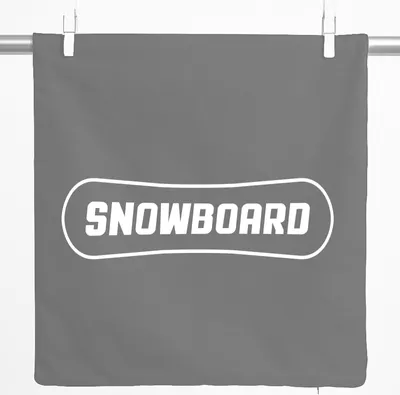 Produktbild von Huuraa Kissenbezug Snowbord Schriftzug 40x40cm Steel Grey Baumwolle Dekokissenbezug Geschenkidee