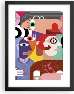 Produktbild von Gerahmtes Poster - Schwarzer Rahmen - Abstraktion modern - 30x40 cm - Wand Bild - Wanddeko - Wandbilder - Kunstposter - Wandposter - Bilderrahmen - Bilder - Kunstdruck - Wandbild - P2BPA30x40-3624
