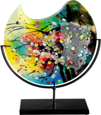 Produktbild von Casablanca by Gilde Glasart runde Dekovase Nicosia, handbemalt H. 37 cm,39297