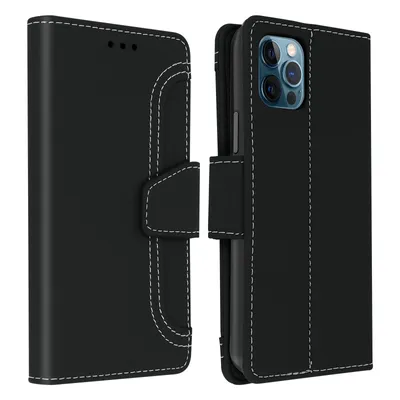 Immagine prodotto di Avizar, Custodia flip per Apple iPhone 12 / 12 Pro con portafoglio, nero
