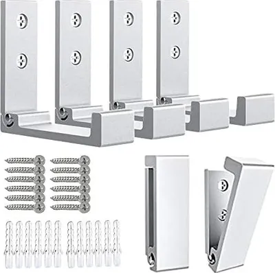 Produktbild von Klappbare Wandhaken, 6 Stück Klapphaken zum Aufhängen von Mänteln, Taschen, Rucksäcken und Handtüchern, Wandhaken (Silber)