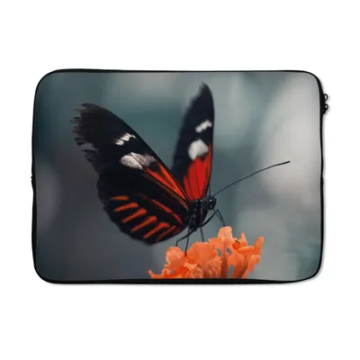 Produktbild von MuchoWow® Laptop Hülle 13 Zoll Schmetterling - Blume - Insekt Laptoptasche - Laptophülle - Sleeve - Rundumschutz