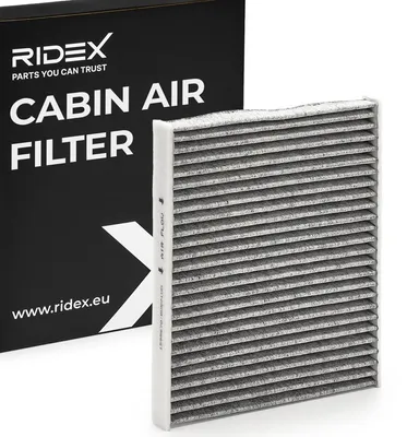 Produktbild von RIDEX 424I0310 Aktivkohle Innenraumfilter Pollenfilter für FIAT PANDA (169) 500 (312) für HYUNDAI Tucson (TL, TLE) für KIA SPORTAGE (SL)