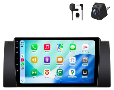 Image de Radio compatible avec BMW X5 E53 1999-2006 Carplay Android Auto Navi Bluetooth DAB+ Caméra de recul 9 pouces 32 Go