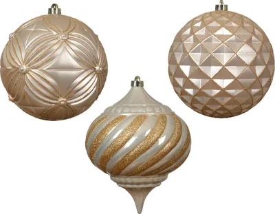 Produktbild von Christbaumkugel 20cm perlgold aus Kunststoff 1 Stück