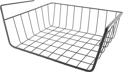 Produktbild von Unter Regal Lagerung Korb Mehrzweck alle Metall unter Regal Draht Korb für Küche Büro Speisekammer Schreibtisch Bücherregal M schwarz
