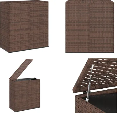 Produktbild von vidaXL Garten Kissenbox PE Rattan 100x49x103,5 cm Braun - Kissenbox - Kissenboxen - Gartenbox - PE-Rattan-Kissenbox