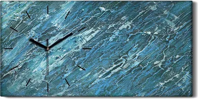 Produktbild von Wandbild Leinwand Bilder mit Uhr Geräuschlos 60x30 Malerei Abstrakte Kunst - schwarze Hände