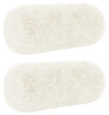 Image de vidaXL Housse de coussin 2 pièces, modèle HEERLEN, blanche, diamètre 15 x 40 cm, en polaire