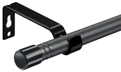 Obrázok produktu pre Matná čierna nastaviteľná záclonová tyč, dĺžka 76-198 cm