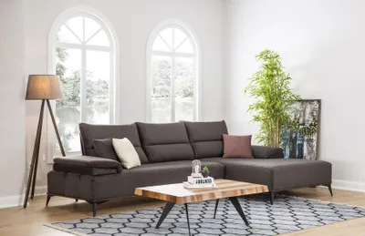 Zdjęcie produktu dla Sofa narożna w kształcie litery L, sofa, kanapa, obita tkaniną, narożnik