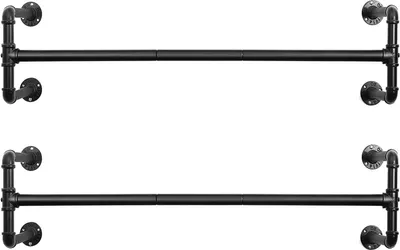 Produktbild von SONGMICS Wandgarderobe HSR64BK schwarz Metall 112,0 x 29,3 cm