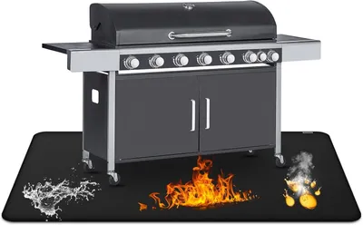 Productafbeelding van Hitteschildmat, brandwerende ondergrond, 130 x 190 cm, bescherming voor de vloer bij gebruik van barbecue en open haard