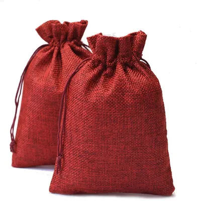 Produktbild von Jutesäckchen zum Befüllen 13x18cm Dunkelrot 25 Stück