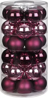 Produktbild von Weihnachtskugeln Glas 6cm Berry Kiss, 30 Stück