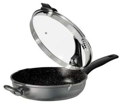 Produktbild von Stoneline Future 14723 Sauteuse inkl. Deckel, Gusseisen/Gussaluminium, 28 cm Durchmesser, Induktionsherd-geeignet, Antihaftbeschichtung