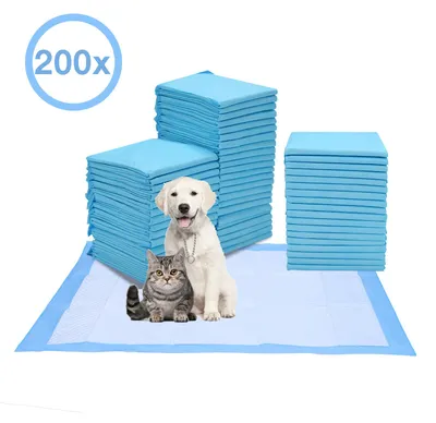 Produktbild von Vigevee 200 Stück Hundeunterlagen 60x60 cm Welpen Trainingspads Einweg Pipi Pads Haustiermatten