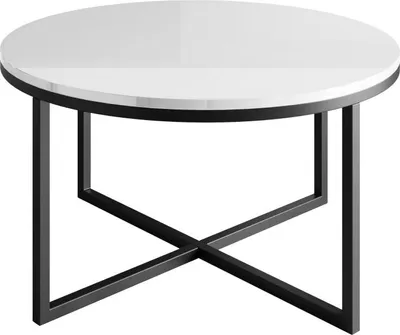 Produktbild von Runder Couchtisch CIRI-X Hochglanz, Schwarz / Weiß hochglanz