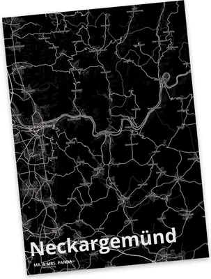 Produktbild von Mr. & Mrs. Panda Postkarte Neckargemünd - Geschenk, Postkarten, Ansichtskarte, Grußkarte, Stadt, Ansichtskarten, Dorf Karte Landkarte Map Stadtplan, bildkarte