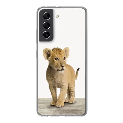 Produktbild von MuchoWow® Handyhülle Schutzhülle Hülle für Samsung Galaxy S21 FE Löwe - Junge - Kinder - Jungen - Tiere - Mädchen Silikon Softcase Handy Hülle - Mobiltelefonhülle