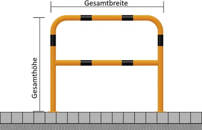 Produktbild von Schutzgeländer aus Stahlrohr Ø 48 mm, zum Aufdübeln 1500 mm